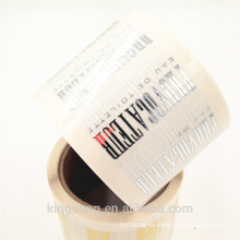 Pegatinas de etiqueta de vinilo transparente estampado en caliente personalizado de la hoja de oro